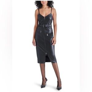 Steve Madden Black Faux Leather Lavina Dress
